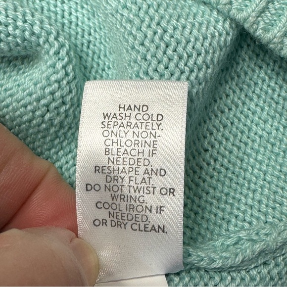 J. Jill Mint Green Cardigan Sweater V-Neck Knit - Picture 8 of 11